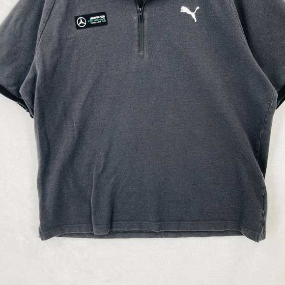 Puma Mercedes AMG Polo Shirt Mens XL Gray Petronas Formula One Team Zip - Picture 4 of 11